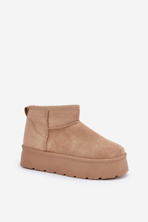 Femenino Botas de nieve con una plataforma beige Ninala