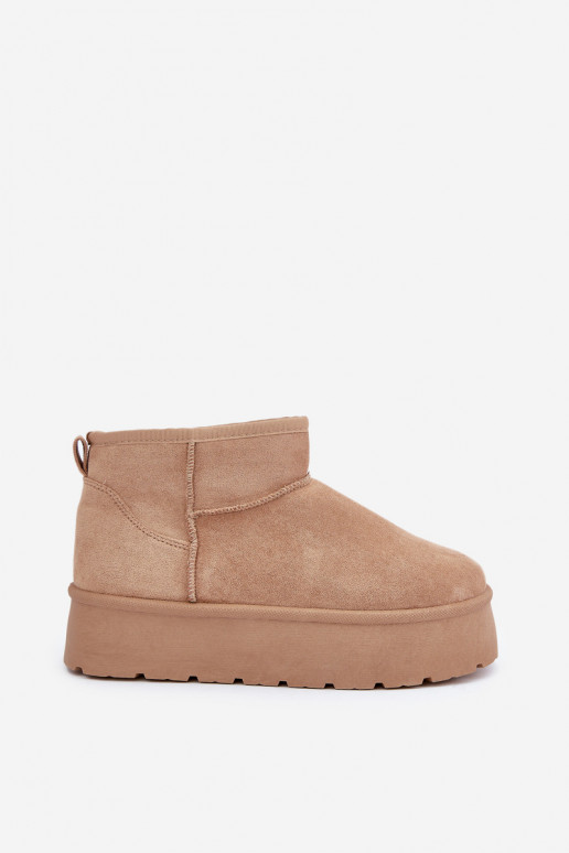 Femenino Botas de nieve con una plataforma beige Ninala