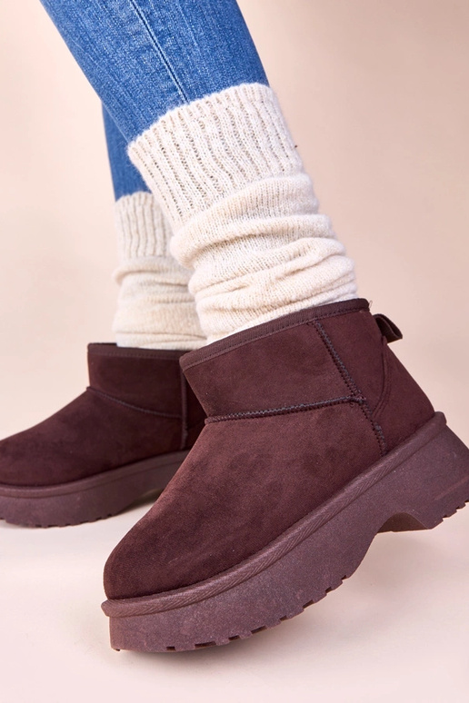 Botines de nieve marrones con...