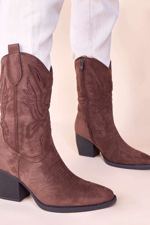 Botines vaqueros marrones con...