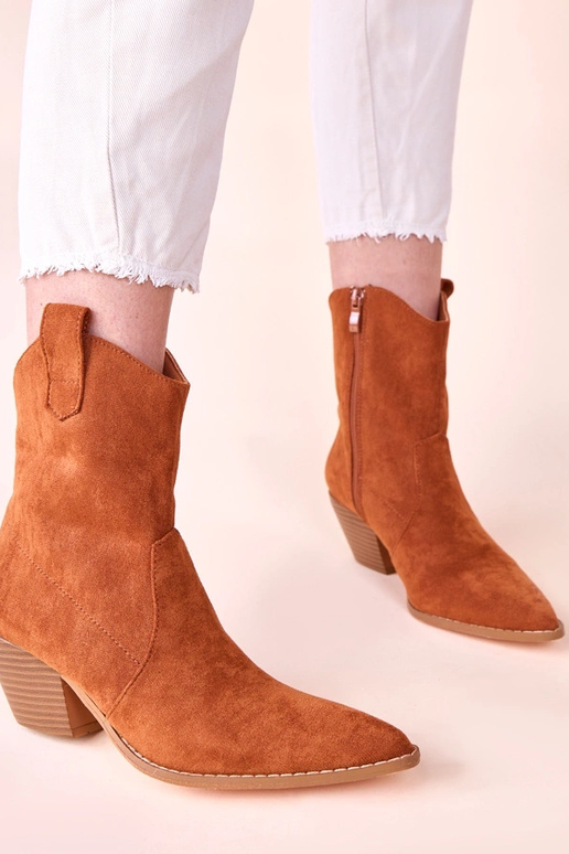 Botines vaqueros marrones con tacón Alka