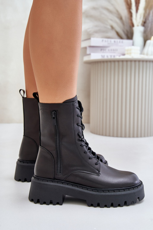 Piel calentamiento botines de trabajo Femenino Big Star OO274A387 de color negro