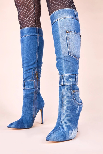 Botas largas de mezclilla...