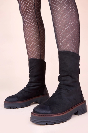 Botines negros con punta fruncida Arlea