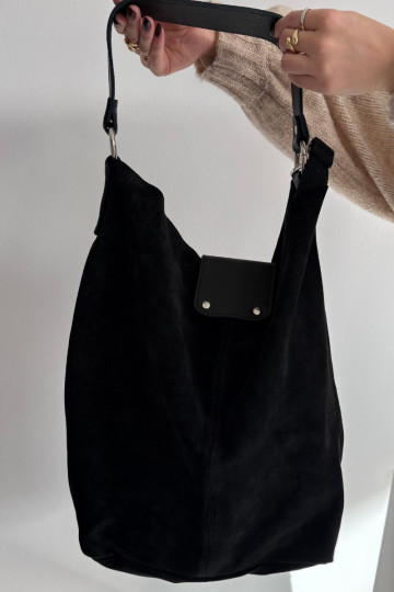 Bolso grande negro de ante sintético Hanelle
