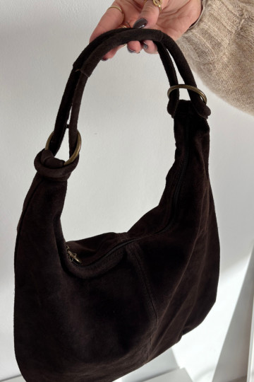 Bolso de ante sintético chocolate Floriah
