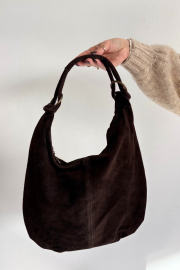 Bolso de ante sintético chocolate Floriah 2