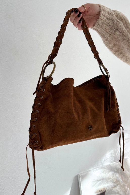 Skórzana de gamuzaoAa Tiene queno Con decoraciones atándosem color marrón Janelis