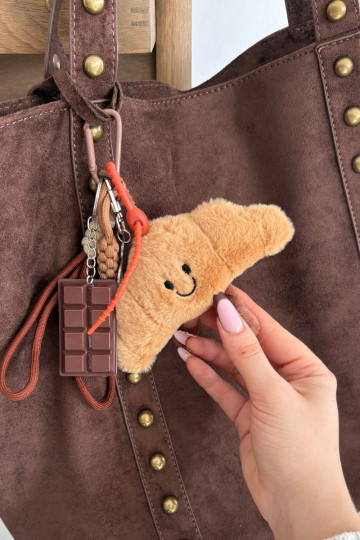 Breloczek Do Torebki Kluczy Rogalik Czekolada con corazones Myssa 2