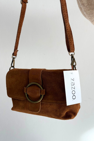 Skórzana de gamuzaoAa un bolso pequeño color marrón Jessel 2