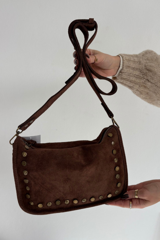 Skórzana de gamuzaoAa Tiene queno Zdobiona Con pedrería Tiene querrón Savra