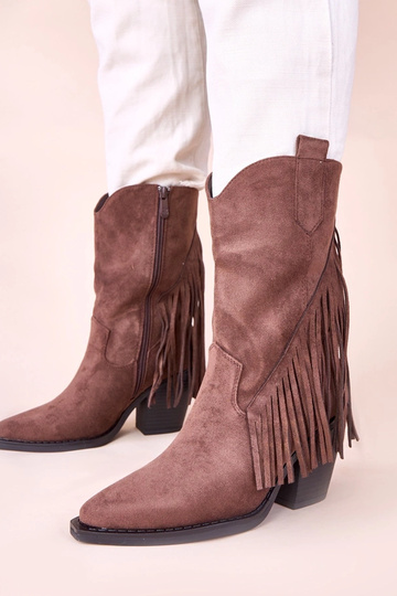 Botas de cowboy marrones con flecos Elama 2