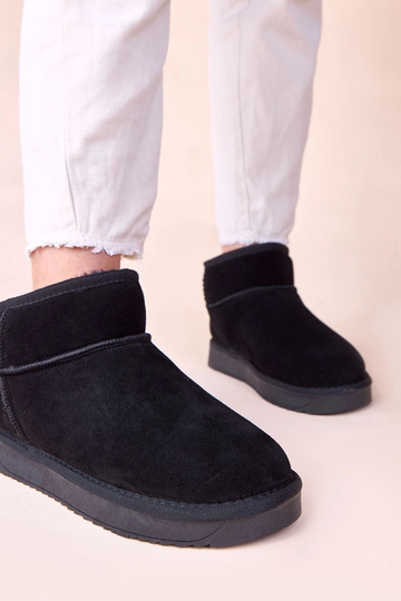 Botas de nieve negras de ante natural Besia