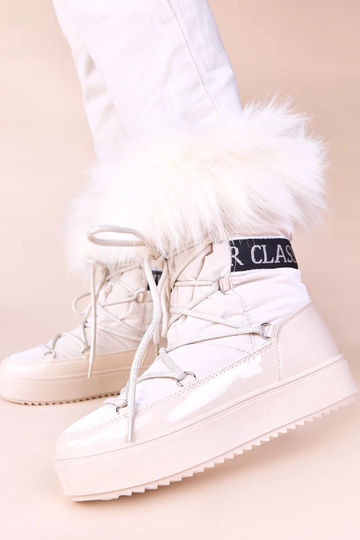 Botas de nieve color arena con cordones y piel Alison 2