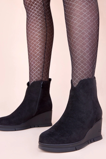 Botines negros con plataforma de ante sintético Adala