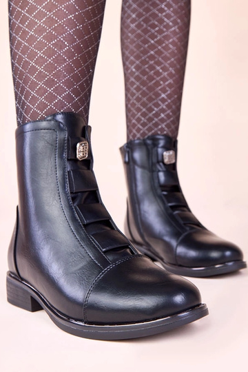 Botines negros cálidos con adornos Deca