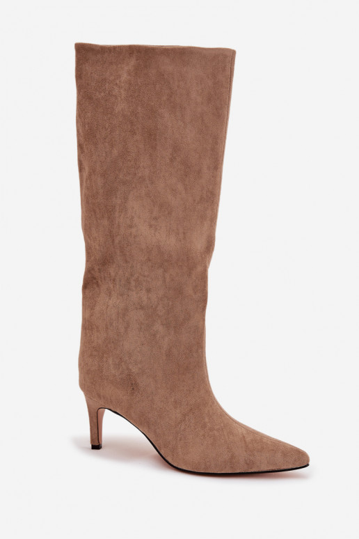 botas de mujer Un modelo convincente calentamiento con tacones finos beige Olivienne