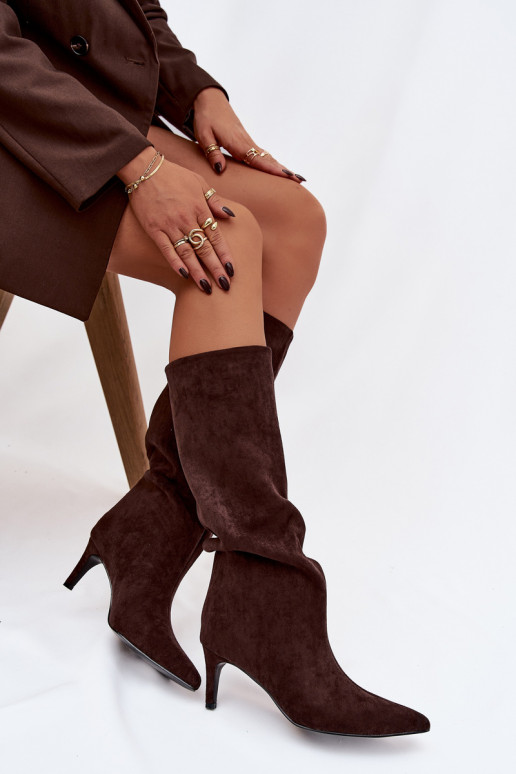 botas de mujer Un modelo convincente calentamiento con tacones finos CzekoladoAe Olivienne