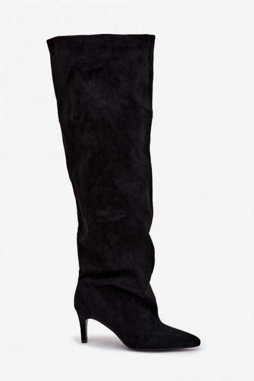 botas de mujer con tacones finos Un modelo convincente de color negro Tiene quevilla