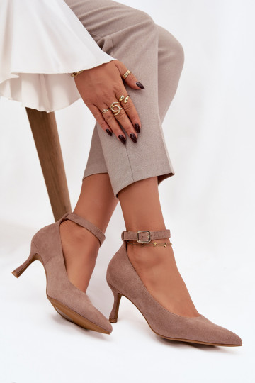 zapatos de tacón alto Zapatosde gamuza ecológicau beige Devoria