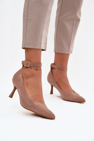 zapatos de tacón alto Zapatosde gamuza ecológicau beige Devoria 2