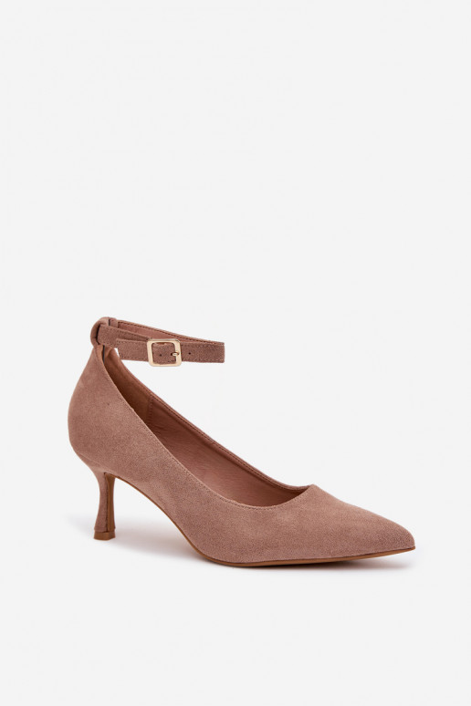 zapatos de tacón alto Zapatosde gamuza ecológicau beige Devoria