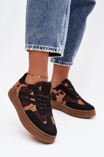 Zapatillas deportivas negras para mujer con plataforma IN Łaty Denissa 2