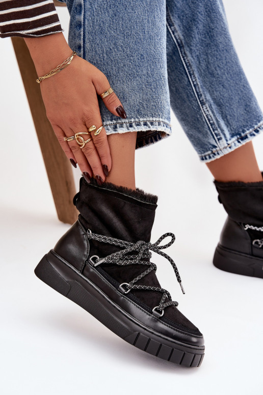 Botas de nieve Femenino con detalles elegantes de color negro Isalisse