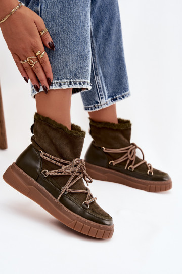 Botas de nieve Femenino con detalles elegantes de color caqui Isalisse