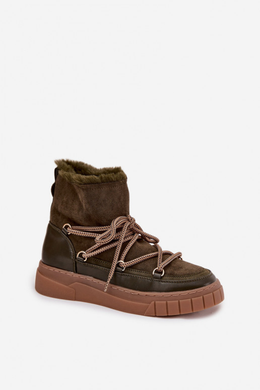 Botas de nieve Femenino con detalles elegantes de color caqui Isalisse