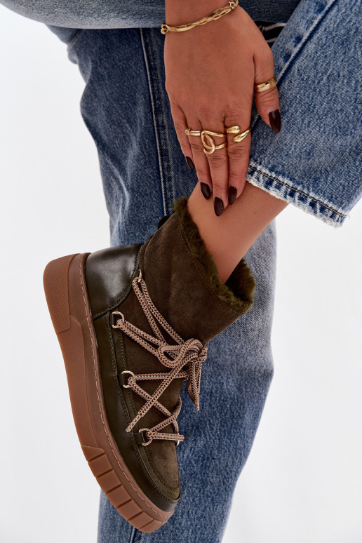 Botas de nieve Femenino con detalles elegantes de color caqui Isalisse