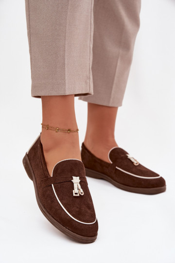 Mocasines color chocolate para mujer de ante sintético DarĮen 2