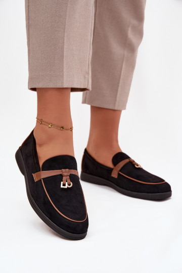 Mocasines negros para mujer de ante sintético DarĮen