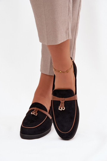 Mocasines negros para mujer de ante sintético DarĮen 2