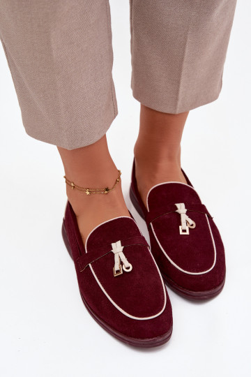 Mocasines burdeos para mujer de ante sintético DarĮen