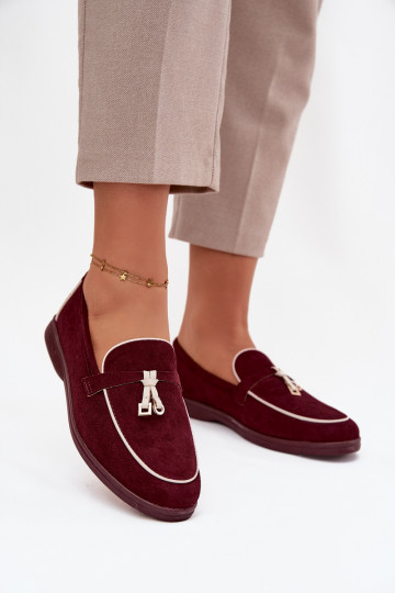 Mocasines burdeos para mujer de ante sintético DarĮen 2