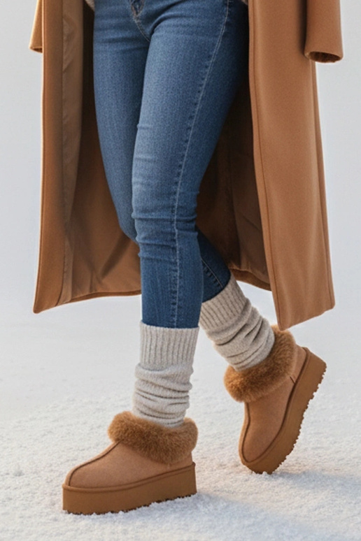 Botas de nieve marrones con piel Deesi