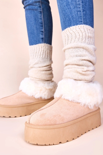 Botas de nieve color arena claro con piel Deesi 2