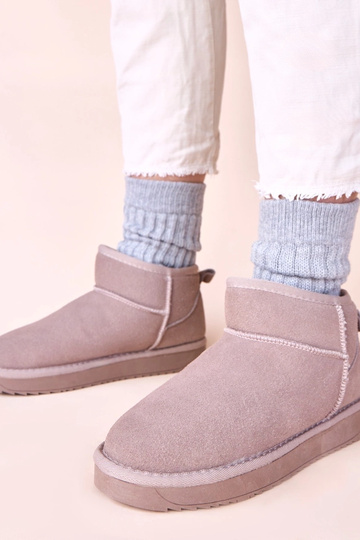 Botas de nieve grises de ante natural Besia
