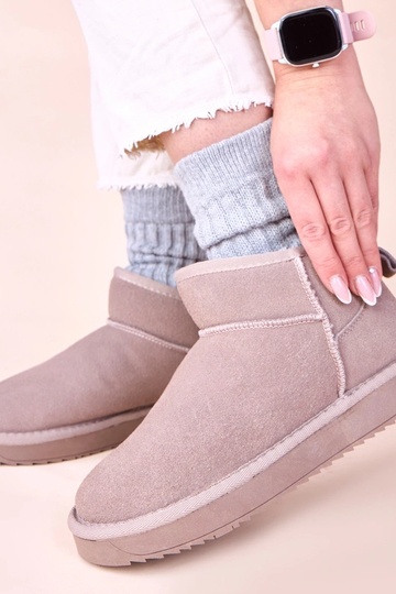Botas de nieve grises de ante natural Besia 2