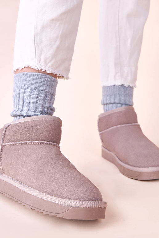 Botas de nieve grises de ante natural...