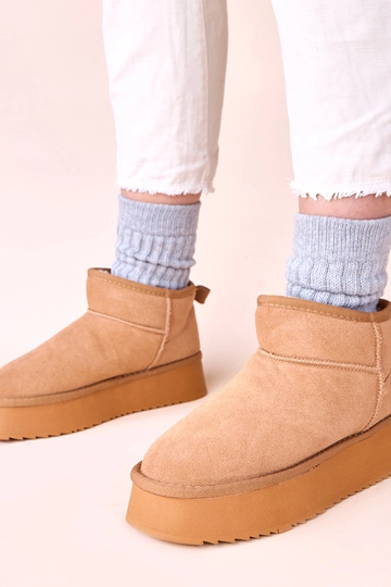 Botas de nieve marrones de ante natural Armona