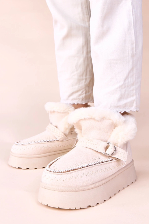Botas de nieve color arena con...