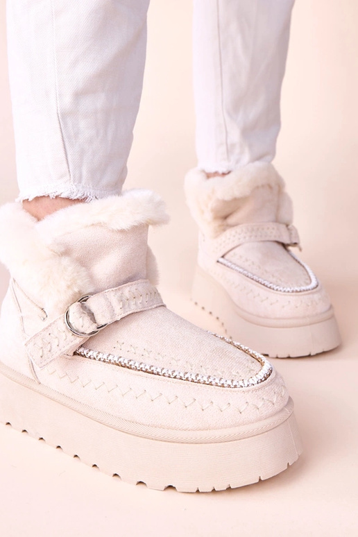 Botas de nieve color arena con...