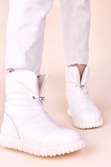 Botas de nieve color arena de piel natural con fruncido Raschmi 2