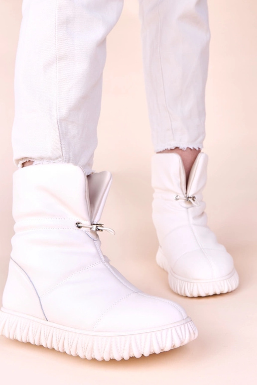 Botas de nieve color arena de piel...