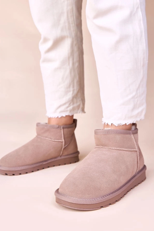 Botas de nieve grises de piel de ante...