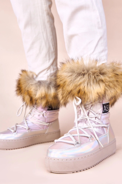 Botas de nieve plateados con tono...