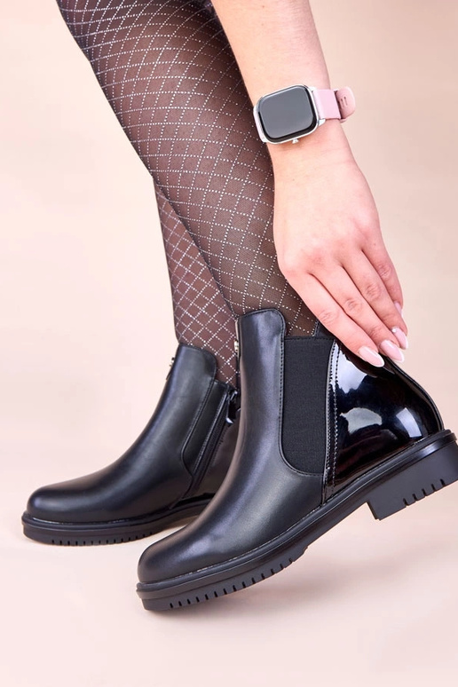 Botines negros mate clásicos con...