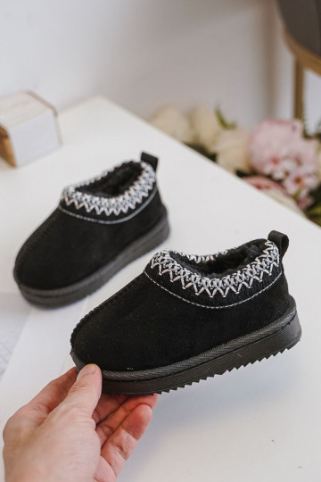 Botas de nieve para niños con plataforma, aislantes con interior de piel en negro Vilabria 2